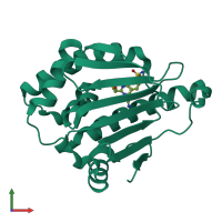 PDB entry 4cwq coloured by chain, front view.