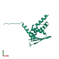 PDB entry 4cxj coloured by chain, front view.