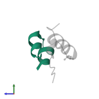 Insulin A chain in PDB entry 4cxn, assembly 2, side view.