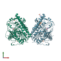 PDB entry 4cxs coloured by chain, front view.