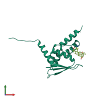 PDB entry 4cxt coloured by chain, front view.