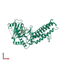 PDB entry 4cxw coloured by chain, front view.