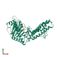 PDB entry 4cxx coloured by chain, front view.