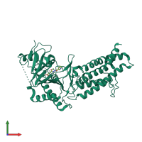 PDB entry 4cxy coloured by chain, front view.