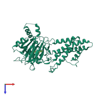 PDB entry 4cxy coloured by chain, top view.