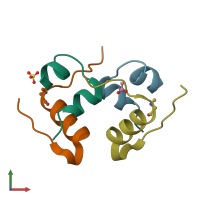 PDB entry 4cy7 coloured by chain, front view.