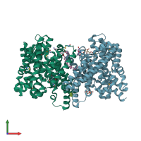 PDB entry 4cz8 coloured by chain, front view.