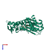 PDB entry 4czf coloured by chain, top view.