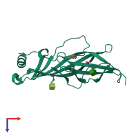 PDB entry 4d01 coloured by chain, top view.