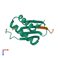 PDB entry 4d07 coloured by chain, top view.