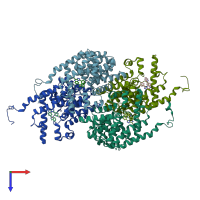 PDB entry 4d09 coloured by chain, top view.