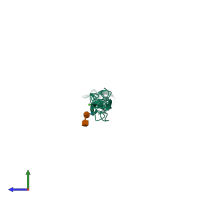 PDB entry 4d0e coloured by chain, side view.