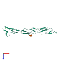 PDB entry 4d0e coloured by chain, top view.