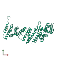 PDB entry 4d0p coloured by chain, front view.