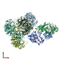 PDB entry 4d0z coloured by chain, front view.