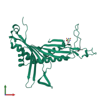 PDB entry 4d13 coloured by chain, front view.