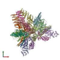 PDB entry 4d18 coloured by chain, front view.