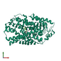 Monomeric assembly 1 of PDB entry 4d1b coloured by chemically distinct molecules, front view.