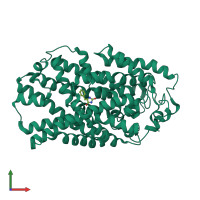 PDB entry 4d1b coloured by chain, front view.