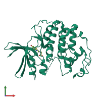 PDB entry 4d1x coloured by chain, front view.