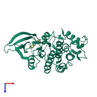 PDB entry 4d1x coloured by chain, top view.