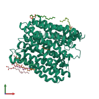 PDB entry 4d2d coloured by chain, front view.
