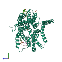 PDB entry 4d2d coloured by chain, side view.