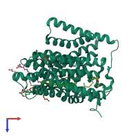 PDB entry 4d2d coloured by chain, top view.