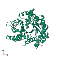 PDB entry 4d2j coloured by chain, front view.