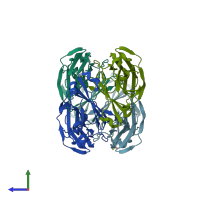 PDB entry 4d2n coloured by chain, side view.
