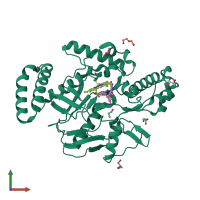PDB entry 4d3j coloured by chain, front view.