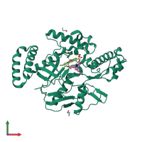 PDB entry 4d3m coloured by chain, front view.