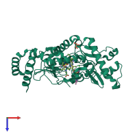 PDB entry 4d3m coloured by chain, top view.