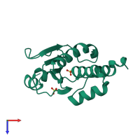 PDB entry 4d3p coloured by chain, top view.