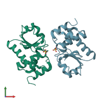 PDB entry 4d3q coloured by chain, front view.