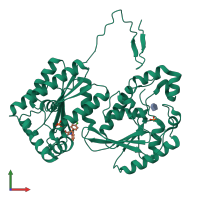PDB entry 4d4l coloured by chain, front view.