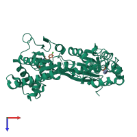 PDB entry 4d4l coloured by chain, top view.