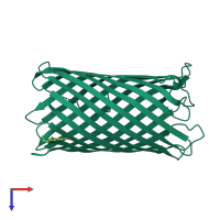 PDB entry 4d51 coloured by chain, top view.