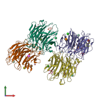 PDB entry 4d52 coloured by chain, front view.