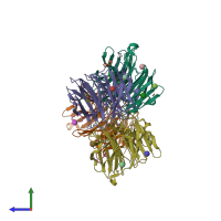 PDB entry 4d52 coloured by chain, side view.