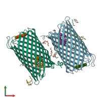 PDB entry 4d5b coloured by chain, front view.