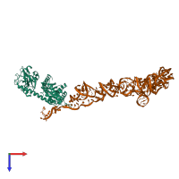 PDB entry 4d5n coloured by chain, top view.
