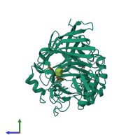 PDB entry 4d5p coloured by chain, side view.