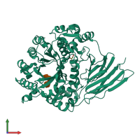 PDB entry 4d6g coloured by chain, front view.