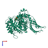 PDB entry 4d6g coloured by chain, top view.