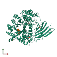 PDB entry 4d6h coloured by chain, front view.