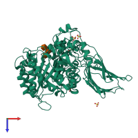 PDB entry 4d6h coloured by chain, top view.