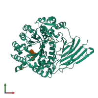 PDB entry 4d6i coloured by chain, front view.