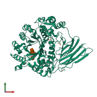 PDB entry 4d6j coloured by chain, front view.