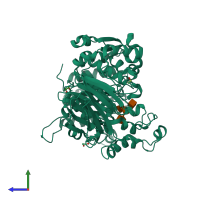 PDB entry 4d6j coloured by chain, side view.
